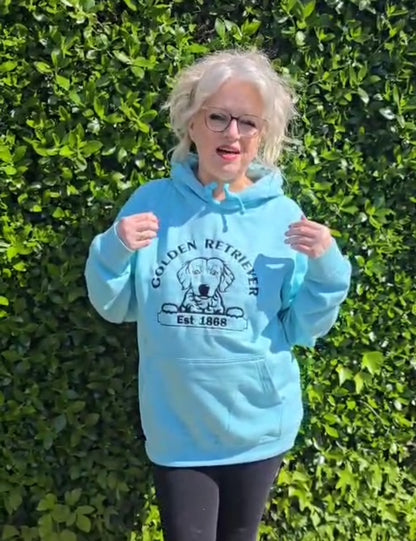 Golden Retriever Hoodie Turquoise