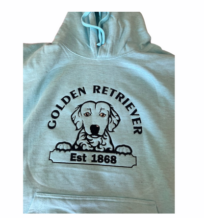 Golden Retriever Hoodie Turquoise