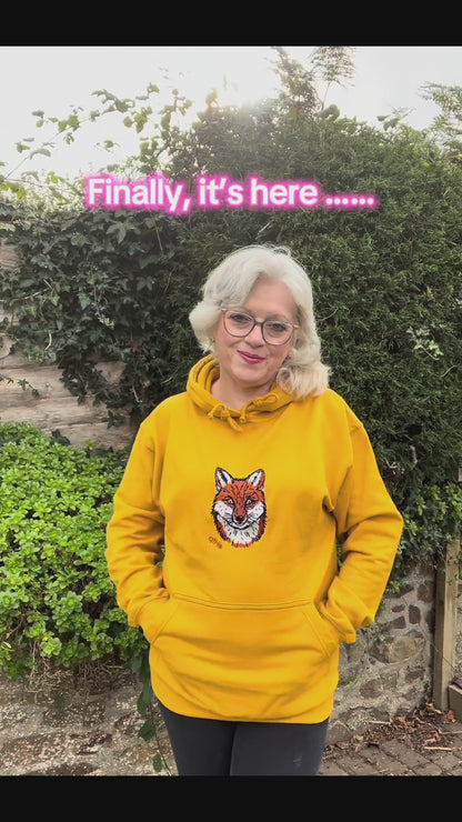 Embroidered Fox Hoodie
